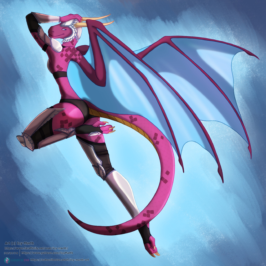 anthro armor dragon female hi_res icy-marth solo