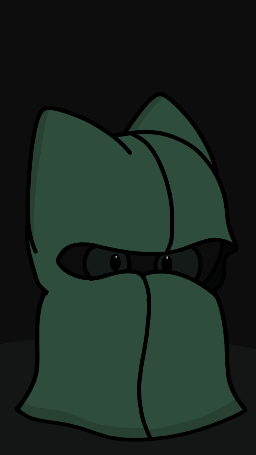 cloak cloak_only clothing colored domestic_cat felid feline felis gooblie_2 green_cloak green_clothing green_sclera hi_res hiding isaac_(gooblie_ii) male mammal scared shy silly simple_background solo