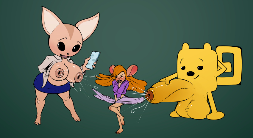 absurd_res aggressive_retsuko anthro balls barefoot big_balls big_breasts big_nipples big_penis blonde_hair blush breasts canid canine chip_'n_dale_rescue_rangers clothed clothing crossover description digital_media_(artwork) disney drai_(artist) erection feet female fennec fenneko foreskin fox gadget_hackwrench gaping gaping_nipples gaping_urethra genitals gerbil group group_sex hair hi_res holding_object holding_phone huge_balls huge_penis humanoid_genitalia humanoid_penis hyper hyper_genitalia hyper_penis male mammal mouse murid murine nipples open_clothing open_mouth open_shirt open_topwear penis phone rodent sanrio sex shirt simple_background size_difference threesome tight_foreskin topwear trio urethra vacuum_nipples vacuum_penis what why wow!_wow!_wubbzy! wubbzy
