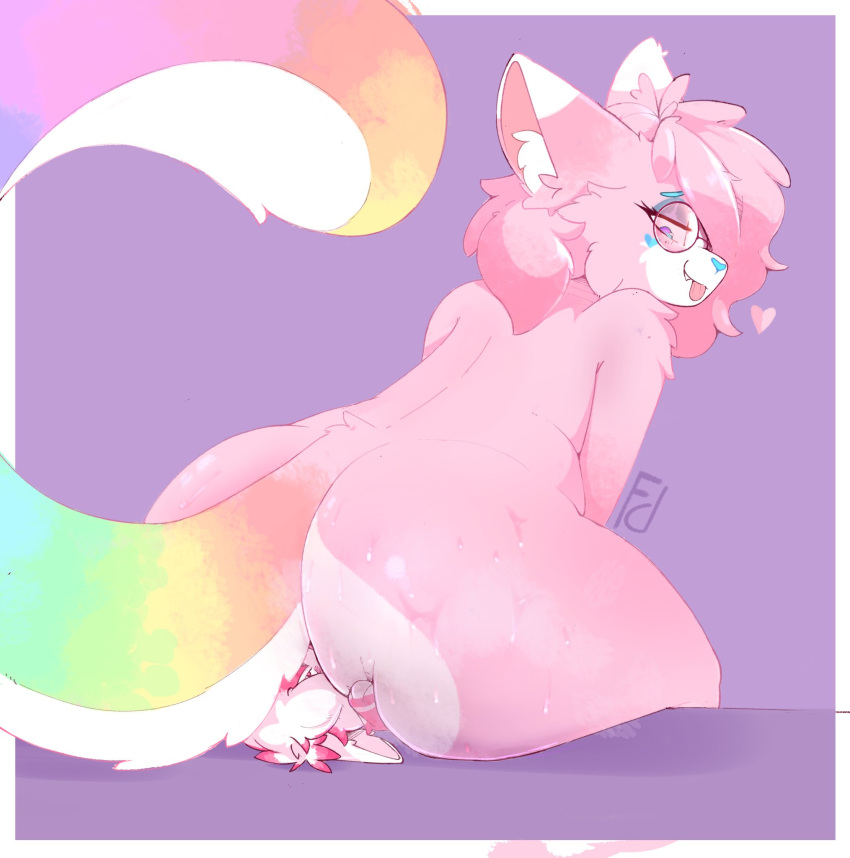 &lt;3 &lt;3_eyes anal anonymous_artist anthro big_butt big_tail blep blue_eyes blush butt butt_grab butt_heart domestic_cat duo eyewear facesitting felid feline felis feral fluffy fluffy_hair girly glasses goo_cat hair hand_on_butt hi_res inner_ear_fluff issac_(fardreamer) macro male male/male mammal micro multicolored_tail oral parfait_(yesthisisgoocat) pink_body ragdoll_cat rainbow_tail rimming rimming_girly rimming_male sex sitting_on_another tail thick_thighs tongue tongue_out tuft