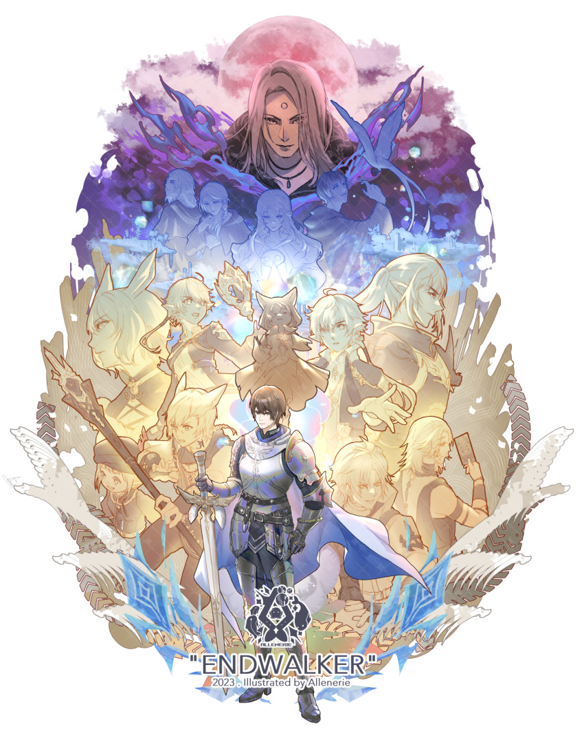 6+boys 6+girls adventurer_(ff14) alisaie_leveilleur allenerie alphinaud_leveilleur alternate_form animal_ears armor blonde_hair brown_hair cat_ears elezen elf emet-selch estinien_varlineau everyone facial_tattoo final_fantasy final_fantasy_xiv g'raha_tia garlean hat hermes_(ff14) highres holding holding_staff holding_sword holding_weapon hood hooded_jacket hythlodaeus hyur jacket krile_mayer_baldesion_(ff14) lalafell long_hair mask mask_around_neck meteion miqo'te multiple_boys multiple_girls neck_tattoo paladin_(final_fantasy) pauldrons pointy_ears short_hair shoulder_armor staff sword tataru_taru tattoo thancred_waters third_eye urianger_augurelt venat_(ff14) warrior_of_light_(ff14) weapon y'shtola_rhul zenos_yae_galvus