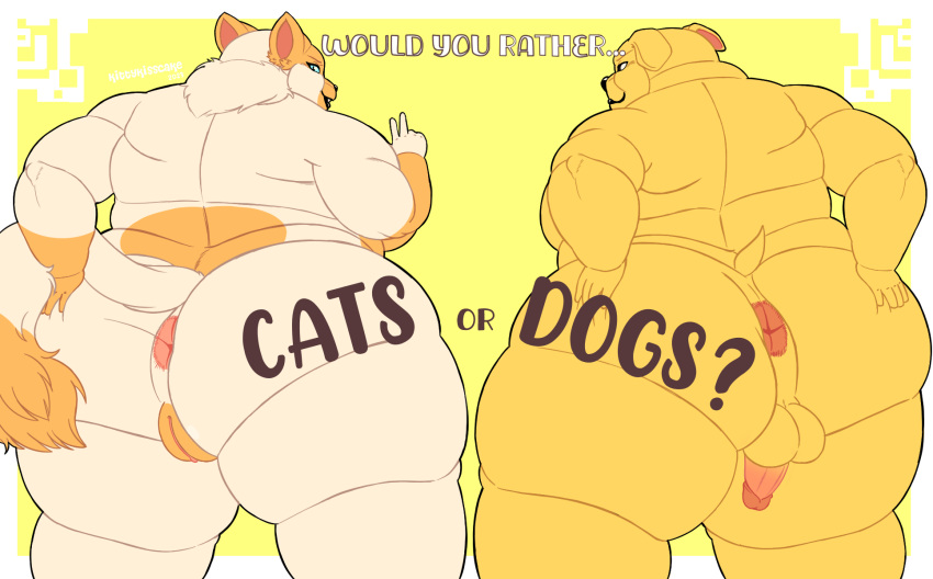 adventure_time anthro anus big_butt black_sclera blue_eyes blue_sclera bubble_butt butt cake_the_cat canid canine canis cartoon_network domestic_cat domestic_dog duo felid feline felis female fionna_and_cake flat_colors fur furry_tail genitals gesture hand_on_butt hi_res jake_the_dog kittykisscake long_tail looking_at_viewer male mammal nude obese obese_anthro obese_female obese_male overweight overweight_anthro overweight_female overweight_male penis pink_body pink_skin pussy rear_view short_tail smile spread_butt spreading tail text thick_thighs v_sign white_body white_eyes white_fur wide_hips yellow_body yellow_fur