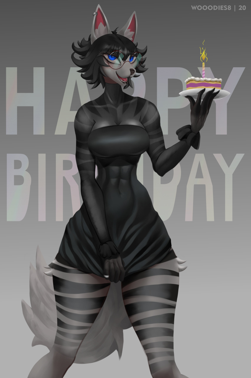 absurd_res anthro domestic_cat felid feline felis female female/female furryanthro furrycharacter goth gothicgirl happybirthday hi_res mammal millie sexybeautiful solo wooodies8