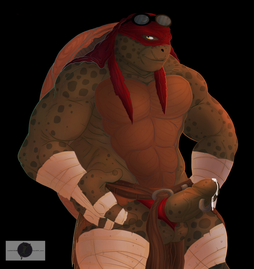 abs absurd_res anthro balls biceps bodily_fluids cum genital_fluids genitals hi_res leaking_cum male melek90 muscular muscular_anthro muscular_male pecs penis raphael_(tmnt) reptile scalie solo teenage_mutant_ninja_turtles teenage_mutant_ninja_turtles_(2014) turtle vein veiny_penis