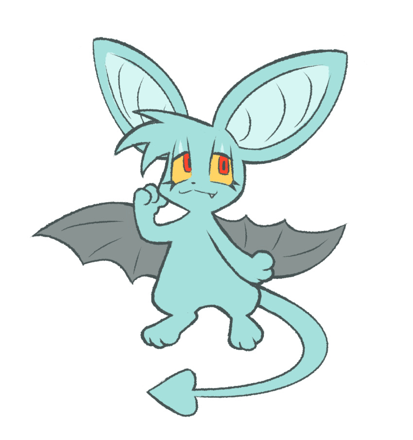 ambiguous_gender bat blue_body cute_fangs feral hi_res jumpstart_games korbat labbit1337 mammal neopets red_eyes solo wings