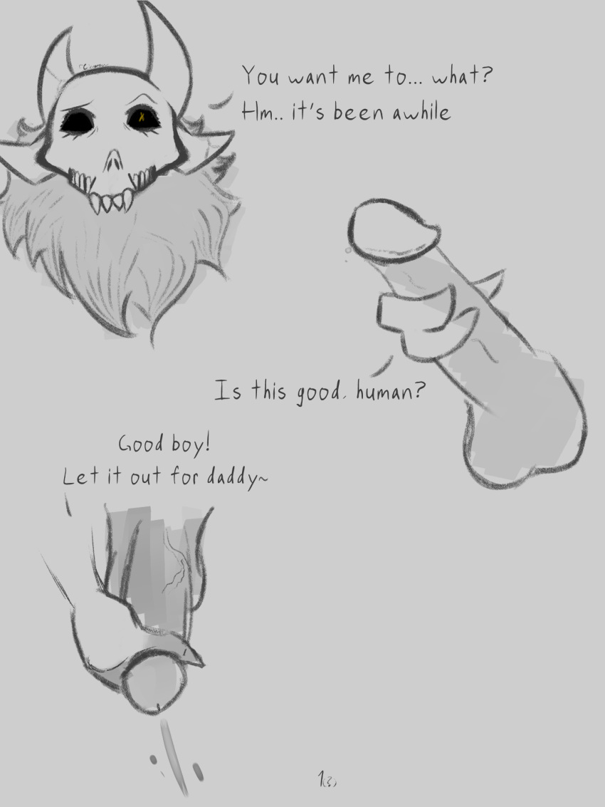 anthro comic daddy_kink disney duo ejaculation fools handjob hi_res human king king's_dad_(the_owl_house) male male/male mammal penile praise royalty sex the_owl_house