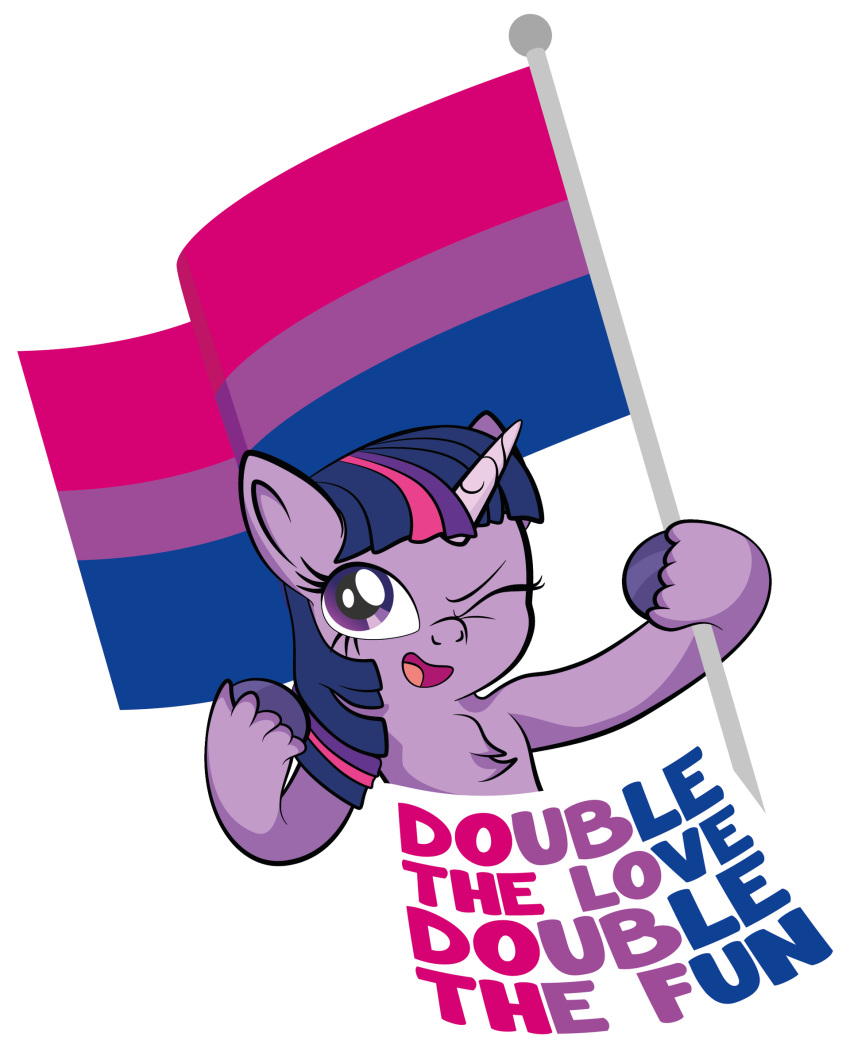 alexdti bisexual_pride_colors equid equine female friendship_is_magic hasbro hi_res horn horse lgbt_pride mammal my_little_pony one_eye_closed open_mouth pony pride_colors solo twilight_sparkle_(mlp) unicorn