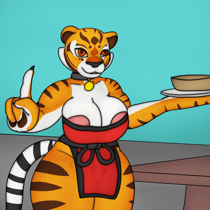 anthro big_breasts breasts dreamworks hi_res huge_breasts j5furry kung_fu_panda master_tigress waiter