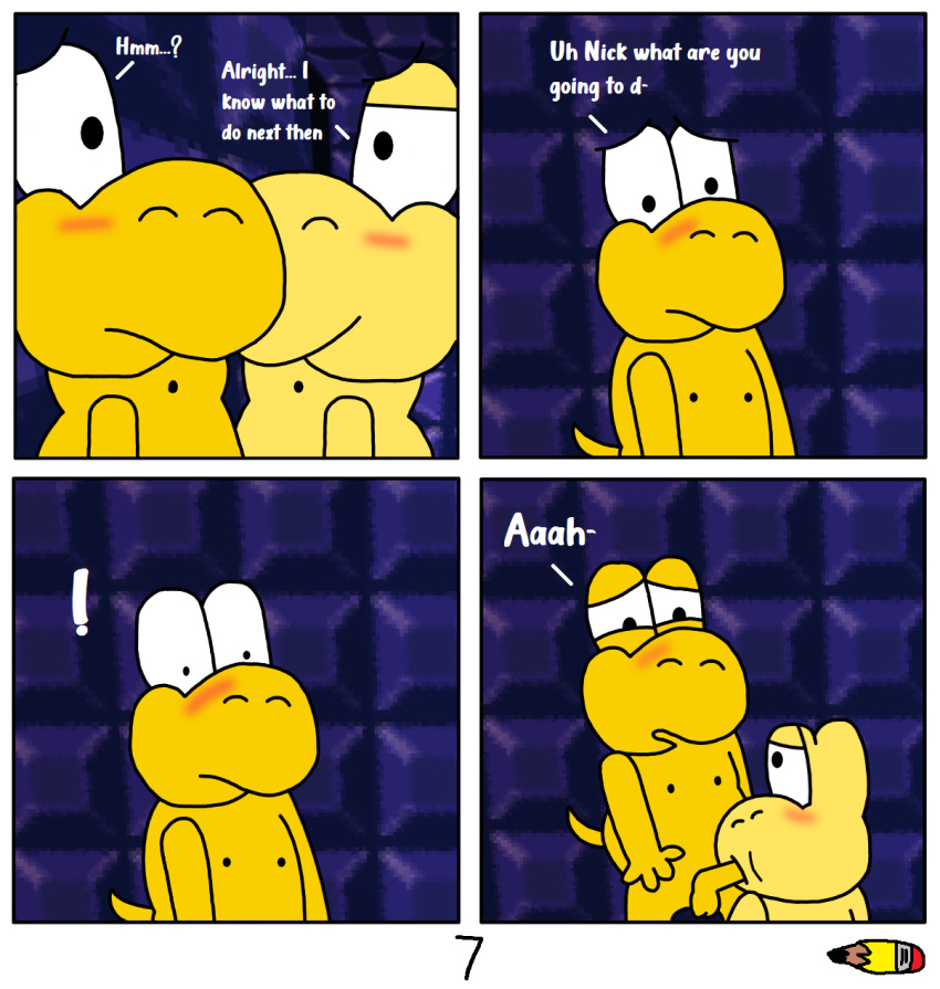 anthro aroused comic duo fellatio hi_res hiding koopa koopa_troopa male male/male mario_bros naughty nintendo nude oral passionate penile reptile scalie sex sherrymedia surprise turtle