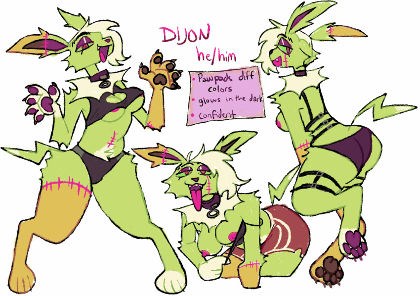 animated anthro breasts dijon_(guncht) eeveelution epilepsy_warning female generation_1_pokemon glowing guncht jolteon male_(lore) model_sheet nintendo nipples pokemon pokemon_(species) pronouns solo