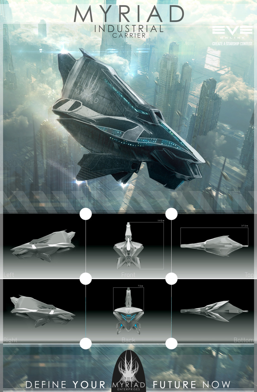 3d barcode building carrier city cityscape cloud commentary concept_art copyright_name day eve_online from_side glowing highres industrial_ship_(eve_online) logo motion_blur multiple_views no_humans original outdoors photoshop_(medium) realistic reference_sheet scenery science_fiction skyscraper spacecraft thrusters tigaer vehicle_focus zbrush_(medium)