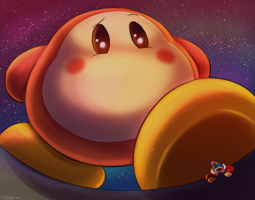 2022 ambiguous_gender digital_media_(artwork) duo feet foot_focus hi_res king_dedede kirby_(series) low-angle_view nintendo pinned_to_ground suddendraft waddle_dee