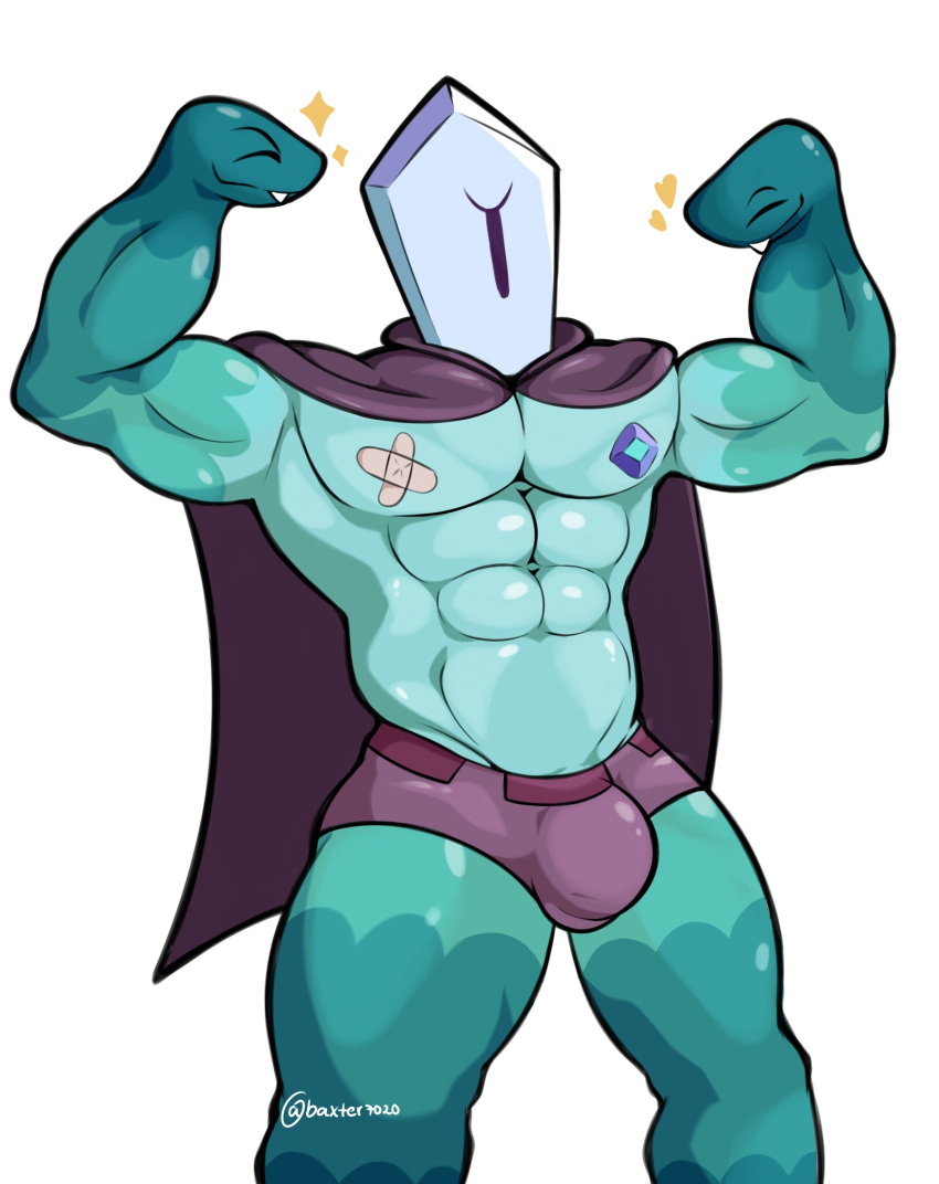 1_eye 2023 abs absurd_res artist_name athletic athletic_humanoid athletic_male band-aid bandage baxter7020 biceps big_bulge bottomwear bulge cape clothing crystal crystal_creature crystal_humanoid digital_drawing_(artwork) digital_media_(artwork) disney elemental_creature elemental_humanoid fangs flexing flexing_bicep flexing_both_biceps hi_res hotpants humanoid male mineral_fauna mineral_humanoid multicolored_body muscular muscular_humanoid muscular_male pecs reptile rhombulus_(svtfoe) scalie sharp_teeth shorts signature simple_background smile snake snake_hands solo star_vs._the_forces_of_evil teal_body teal_scales teeth thick_thighs turquoise_body turquoise_skin two_tone_body white_background