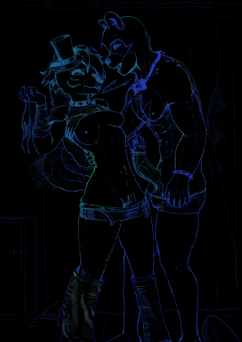 &lt;3 &lt;3_eyes 2023 absurd_res anthro athletic balls bear big_penis bodily_fluids breasts canid canine canis clothed clothed/nude clothing comic cum cumshot digital_drawing_(artwork) digital_media_(artwork) duo ear_piercing ejaculation erection fangs female five_nights_at_freddy's five_nights_at_freddy's:_security_breach freddy_(fnaf) fur genital_fluids genitals glamrock_freddy_(fnaf) hair hat headgear headwear hi_res hienaslocas humanoid legwear male male/female mammal monochrome muscular muscular_male nipples nude nude_anthro nude_female nude_male penis piercing pussy roxanne_wolf_(fnaf) scottgames signature simple_background smile standing steel_wool_studios teeth thick_thighs thigh_highs ursine vein veiny_penis wide_hips wolf zorrhyenaart011101