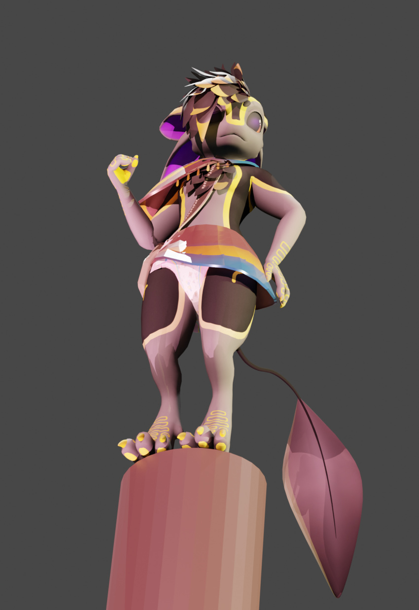 3d_(artwork) abuniverse anthro avali avali_(original) avian black_hair blender_(software) clothed clothing crossdressing diaper diaper_fetish digital_media_(artwork) egyptian egyptian_clothing featherless hair hi_res infantilism jewelry long_hair long_tail male pole pose snowie1_(artist) solo standing tail topless