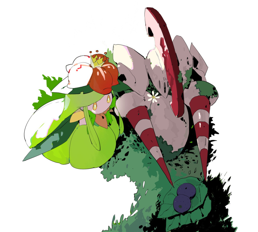 2022 ambiguous_gender anthro ap1os digital_drawing_(artwork) digital_media_(artwork) duo escavalier female flower generation_5_pokemon hi_res humanoid lilligant nintendo plant pokemon pokemon_(species)