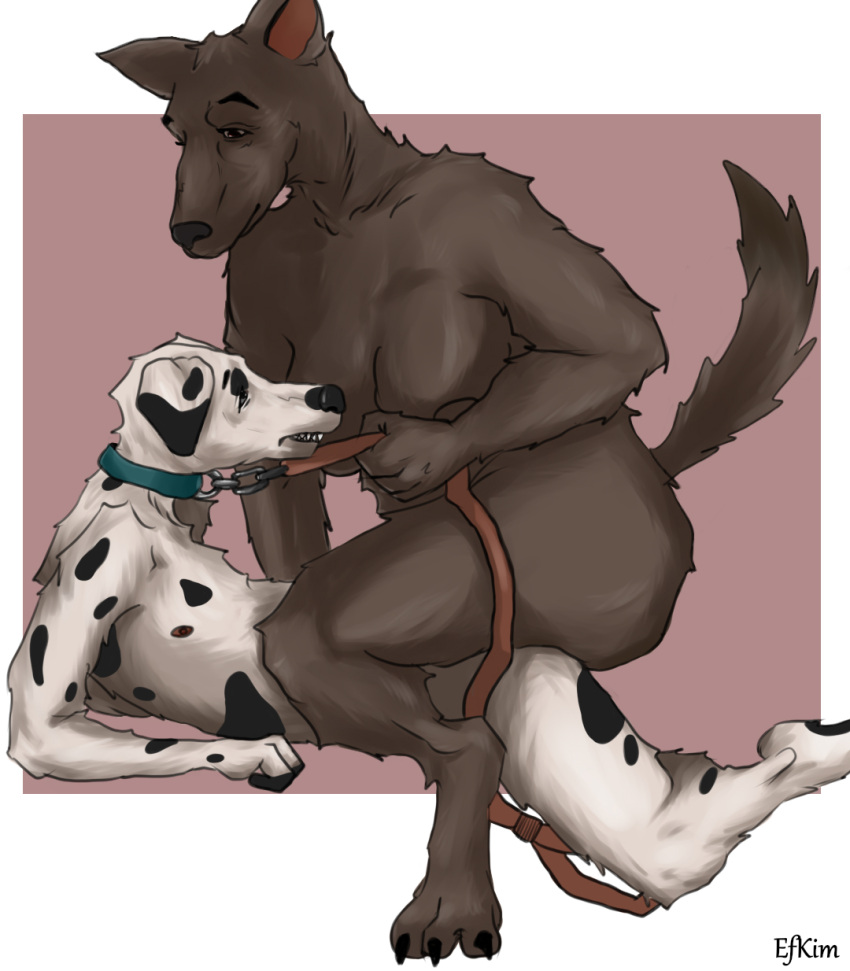 age_difference anthro breasts canid canine canis collar dalmatian domestic_dog dominant dominant_female dominatrix female hi_res kimef leash leash_pull leashed_collar male male/female mammal mistress mommy_kink mommydom older_female submissive submissive_male younger_male