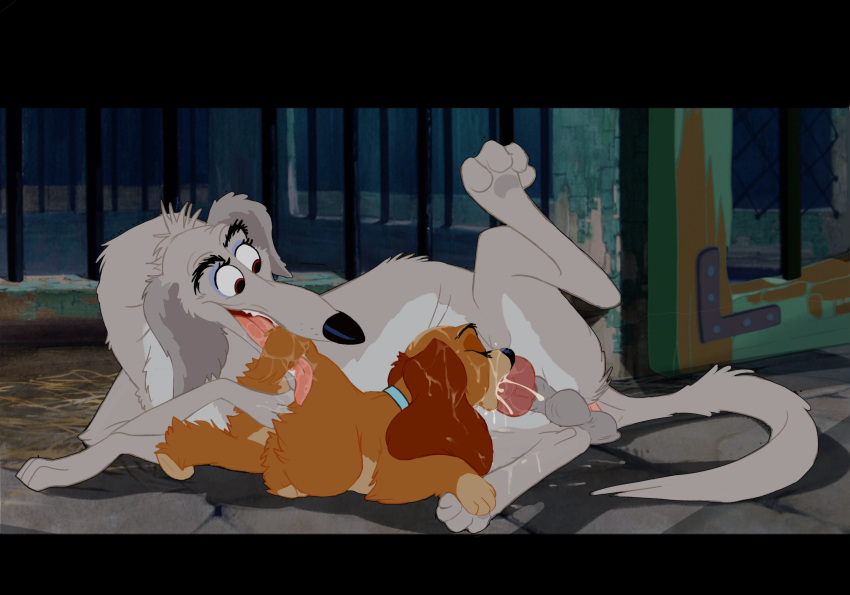 boris_(disambiguation) canid canine canis disney domestic_dog duo female hi_res lady_and_the_tramp ladydy male male/female mammal size_difference wugi