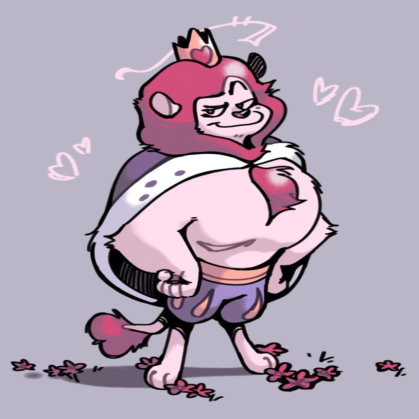 &lt;3 1:1 anthro cape cartoon_network clothing crown dreamtdebris felid headgear hi_res king king_snugglemagne_xxv lion male mammal mao_mao:_heroes_of_pure_heart muscular muscular_anthro muscular_male pantherine pecs royalty shirtless solo