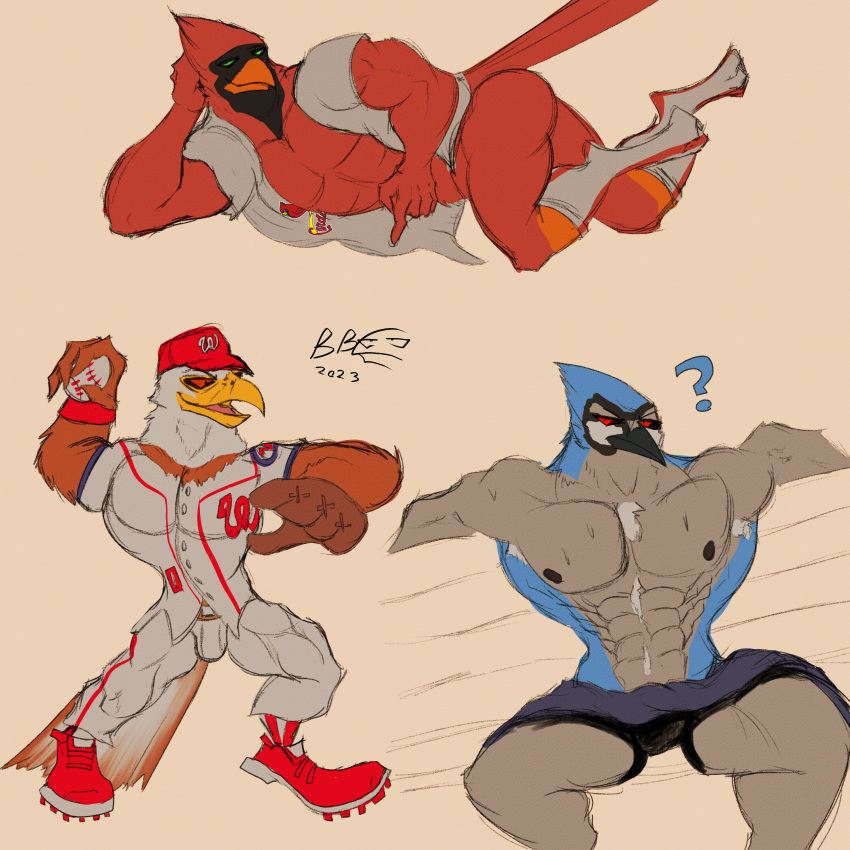 2023 5_fingers abs absurd_res accidental_exposure accipitrid accipitriform ace_(toronto_blue_jays) action_pose alternate_form annoyed anthro areola arm_tuft artist_logo avian bald_eagle ball balls balls_silhouette baseball baseball_(ball) baseball_(sport) baseball_cap baseball_glove baseball_mascot baseball_pitcher baseball_player baseball_shirt baseball_uniform beak belly belly_tuft belt_buckle biceps big_abs big_balls big_biceps big_brachioradialis big_calves big_deltoids big_extensor_carpi big_flexor_carpi big_hamstrings big_latissimus_dorsi big_muscles big_pecs big_quads big_serratus big_sternocleidomastoid big_trapezius big_triceps bird black_baseball_shirt black_beak black_body black_eyelids black_face black_feathers black_head black_markings black_neck black_nipples black_sclera blue_beak blue_body blue_feathers blue_jay bodily_fluids body_hair bottomless bottomless_anthro bottomless_male bottomwear brachioradialis brown_body brown_clothing brown_feathers brown_gloves brown_handwear bulge butt cardinal_(bird) chest_tuft cleats closed_frown closed_smile clothed clothed_anthro clothed_male clothing colored colored_sketch convenient_censorship corvid countershade_belly countershade_body countershade_chest countershade_face countershade_feathers countershade_neck countershade_torso countershading dark_beak dark_clothing dark_face dark_gloves dark_handwear dark_markings dark_neck dark_nipples dark_sclera dated deltoids digital_drawing_(artwork) digital_media_(artwork) digitigrade draw_me_like_one_of_your_french_girls dutch_angle eagle extensor_carpi facial_markings feather_markings feather_tuft feathers fingers fist flat_colors flexor_carpi footwear fredbird front_view frown frowning_at_viewer full-length_portrait fully_clothed fully_clothed_anthro fully_clothed_male furgonomic_footwear furrowed_eyebrows genitals gesture glare glaring glaring_at_viewer gloves gold_belt_buckle green_eyes grey_balls grey_body grey_eyelids grey_feathers grey_markings half-closed_eyes hamstrings hand_on_head hand_on_own_head handwear happy happy_trail hat head_markings head_tuft headgear headwear heat_(temperature) hi_res holding_ball holding_object huge_hamstrings huge_latissimus_dorsi huge_muscles huge_pecs huge_quads huge_sternocleidomastoid huge_trapezius humanoid_hands jay_(bird) latissimus_dorsi legwear light_arms light_balls light_baseball_cap light_beak light_belly light_belt_buckle light_body light_butt light_chest light_clothing light_eyelids light_eyes light_face light_feathers light_fingers light_footwear light_hands light_hat light_headwear light_legs light_markings light_neck light_scutes light_shirt light_shoes light_socks light_stripes light_tail_feathers light_tongue light_topwear logo logo_on_clothing logo_on_hat logo_on_headwear logo_on_shirt logo_on_topwear looking_aside looking_at_viewer looking_away looking_forward lying male male_anthro manly markings mascot mature_anthro mature_male meme mlb monotone_arms monotone_balls monotone_beak monotone_belly monotone_butt monotone_chest monotone_clothing monotone_eyes monotone_fingers monotone_genitals monotone_gloves monotone_hands monotone_handwear monotone_head monotone_legs monotone_neck monotone_nipples monotone_tail monotone_tongue mouth_closed multicolored_baseball_shirt multicolored_body multicolored_bottomwear multicolored_clothing multicolored_face multicolored_feathers multicolored_footwear multicolored_head multicolored_headwear multicolored_shirt multicolored_shoes multicolored_socks multicolored_topwear multiple_images muscular muscular_anthro muscular_arms muscular_legs muscular_male muscular_neck narrowed_eyes neck_tuft new_world_jay nipples no_sclera non-mammal_balls non-mammal_nipples nude nude_anthro nude_male number number_on_clothing obliques on_side one_glove open_clothing open_mouth open_shirt open_smile open_topwear orange_beak orange_scutes oscine pants partially_clothed partially_clothed_anthro partially_clothed_male passerine pattern_bottomwear pattern_clothing pattern_footwear pattern_legwear pattern_pants pattern_shirt pattern_socks pattern_topwear pecs pink_tongue pinup pointing portrait pose print_clothing print_shirt print_topwear quads question_mark red_arms red_baseball_shirt red_belly red_body red_bottomwear red_chest red_clothing red_eyes red_face red_feathers red_footwear red_head_(anatomy) red_neck red_pants red_shoes red_socks red_stripes relaxing resting_bitch_face screech_(washington_nationals) scuted_legs scutes sea_eagle serratus shirt shoes side_view signature silhouetted_genitals simple_background sitting sketch sketch_page skimpy skimpy_bottomwear skimpy_pants smile smiling_at_viewer socks solo sport sports_mascot sportswear spots spotted_body spotted_face spotted_feathers spotted_head spread_legs spreading st._louis_cardinals standing sternocleidomastoid striped_baseball_shirt striped_bottomwear striped_clothing striped_footwear striped_pants striped_shirt striped_socks striped_topwear stripes suggestive suggestive_gesture suggestive_look suggestive_pose sweat sweating_profusely sweaty_arms sweaty_body sweaty_chest tag_panic tail tail_feathers tan_background thebigblackcod thick_arms thick_neck thick_thighs three-quarter_portrait tight_baseball_shirt tight_bottomwear tight_clothing tight_pants tight_shirt tight_socks tight_topwear tongue toony topwear toronto_blue_jays towel towel_only trapezius triceps tuft two_tone_baseball_cap two_tone_body two_tone_bottomwear two_tone_clothing two_tone_face two_tone_feathers two_tone_footwear two_tone_hat two_tone_head two_tone_headwear two_tone_legs two_tone_neck two_tone_pants two_tone_shoes two_tone_socks undressing undressing_self uniform washinton_nationals white_baseball_shirt white_body white_bottomwear white_clothing white_eyelids white_feathers white_footwear white_markings white_pants white_shirt white_shoes white_socks white_spots white_stripes white_topwear yellow_baseball_shirt yellow_beak