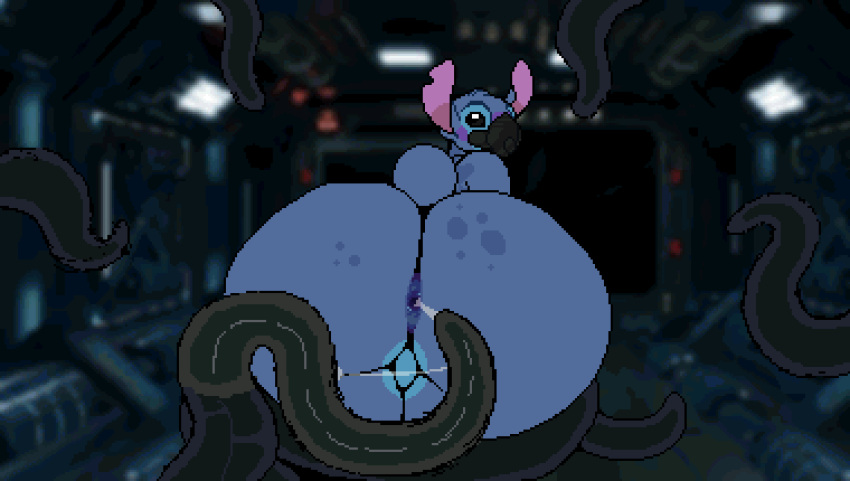 2023 after_anal alien ambiguous_fluids animated anthro anus backsack balls big_butt big_ears black_eyes black_tentacles blue_body blue_fur blurred_background blush butt digital_media_(artwork) disney experiment_(lilo_and_stitch) eyebrows fur gaping gaping_anus genitals head_tuft huge_butt leg_grab lilo_and_stitch looking_back loop male mask mertvykhcrows notched_ear pixel_(artwork) pixel_animation restrained short_playtime short_tail solo spots spotted_body spotted_fur stitch_(lilo_and_stitch) tail tentacles tuft