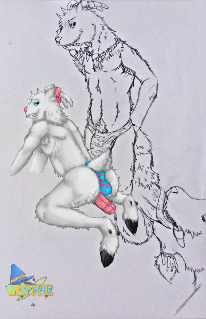 absurd_res anthro backsack balls belly_tuft bone bovid bulge butt caprine clothing ear_piercing ear_ring fangs fellatio foreskin from_behind_position genitals goat hands_behind_back hi_res hooves horn jewelry kneeling looking_at_viewer male mammal necklace oral pattern_clothing pattern_underwear penile penis piercing pink_penis presenting ring_piercing robyn_crawford sex sketch smile smiling_at_viewer solo standing tail teeth thong tuft underwear vampire were wispypie