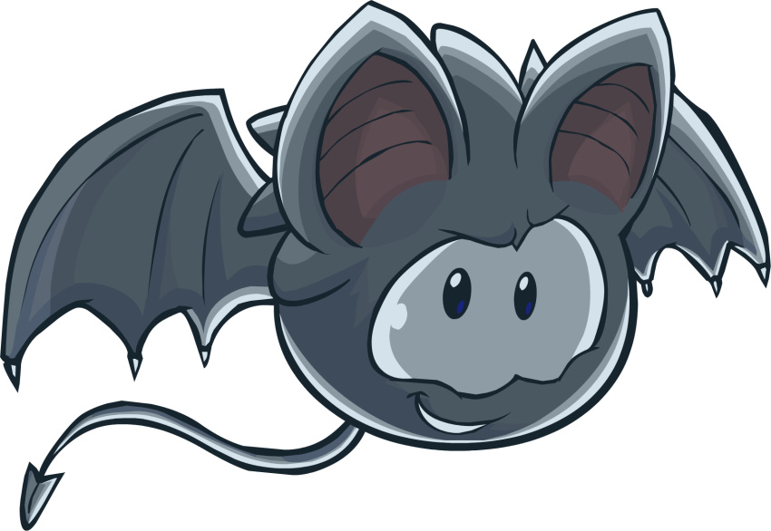 ambiguous_gender bat_ears bat_puffle bat_wings club_penguin full-length_portrait grin hi_res looking_at_viewer membrane_(anatomy) membranous_wings official_art portrait puffle smile solo spade_tail tail unknown_artist wings