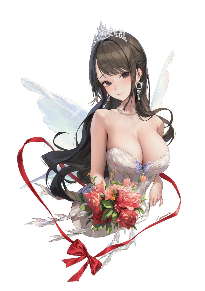 1girl cropped_torso haneame highres real_life solo upper_body white_wings wings xi_xeong