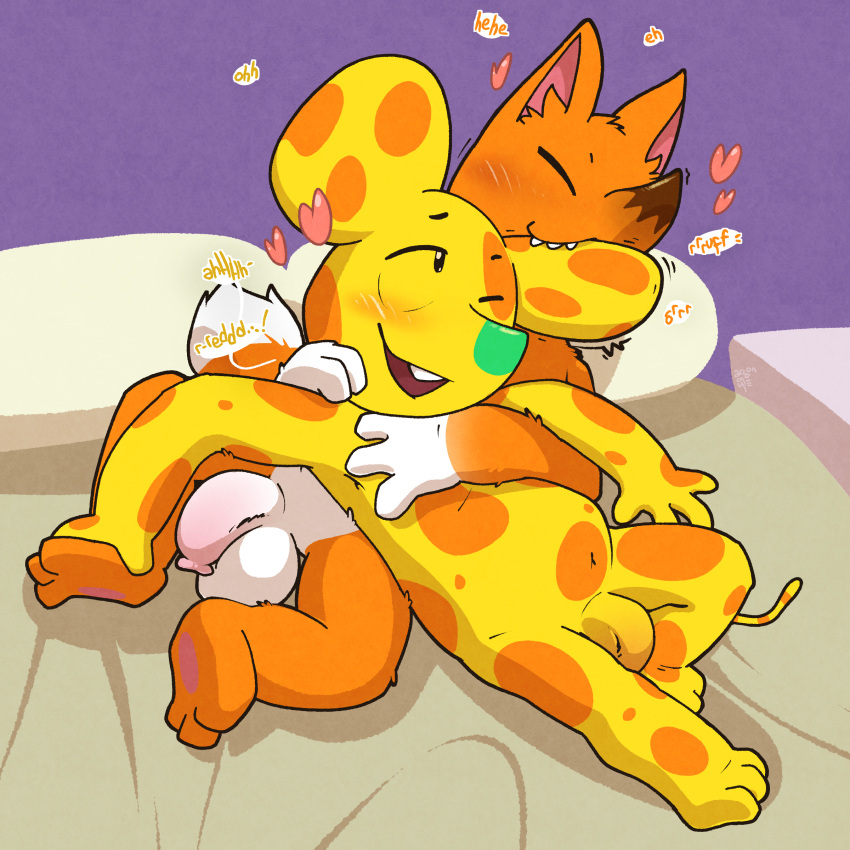 &lt;3 absurd_res after_sex animal_crossing argon_vile balls bed big_ears bite blush bodily_fluids canid canine chadder_(animal_crossing) cheese crazy_redd cuddling cum cum_everywhere cum_in_mouth cum_inside cum_on_arm cum_on_balls cum_on_bed cum_on_ear cum_on_face cum_on_leg cum_on_penis cum_on_wall dairy_products dialogue duo ear_bite english_text flaccid food food_creature foreskin fox furniture genital_fluids genitals hi_res male male/male mammal markings messy moan mouse murid murine navel nintendo penis pillow rodent slightly_chubby speech_bubble spots spotted_markings teeth text