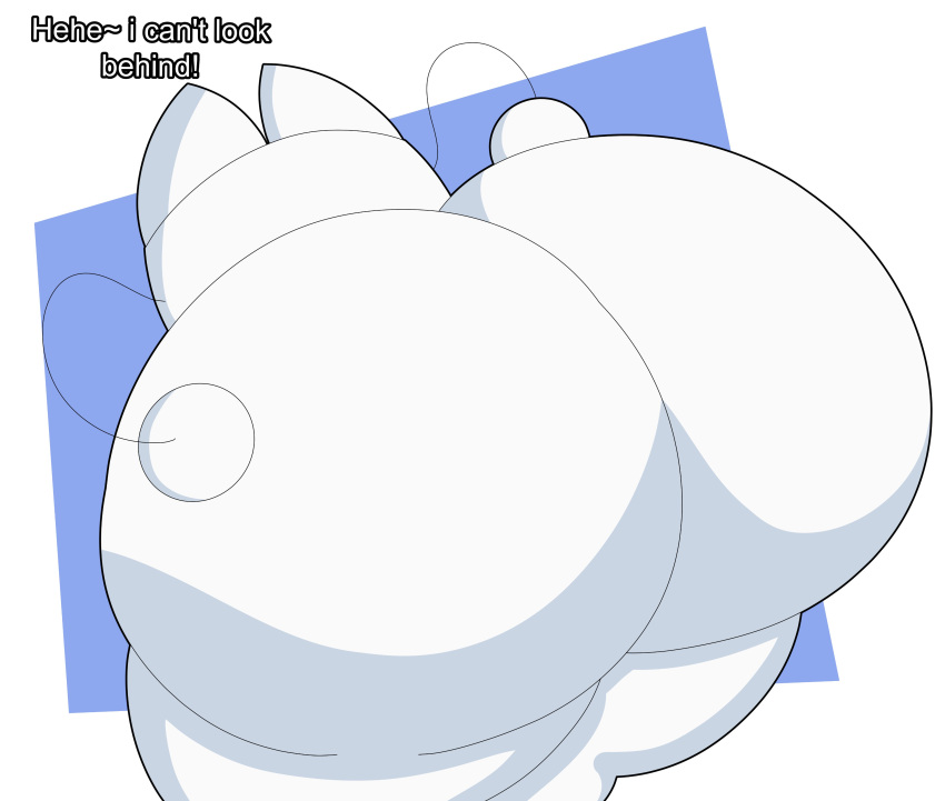 absurd_res anthro big_butt blue_eyes bubble_butt butt cyandrive98 d-cat_(cyandrive98) domestic_cat english_text felid feline felis hi_res huge_butt hyper hyper_butt mammal rear_view simple_background text