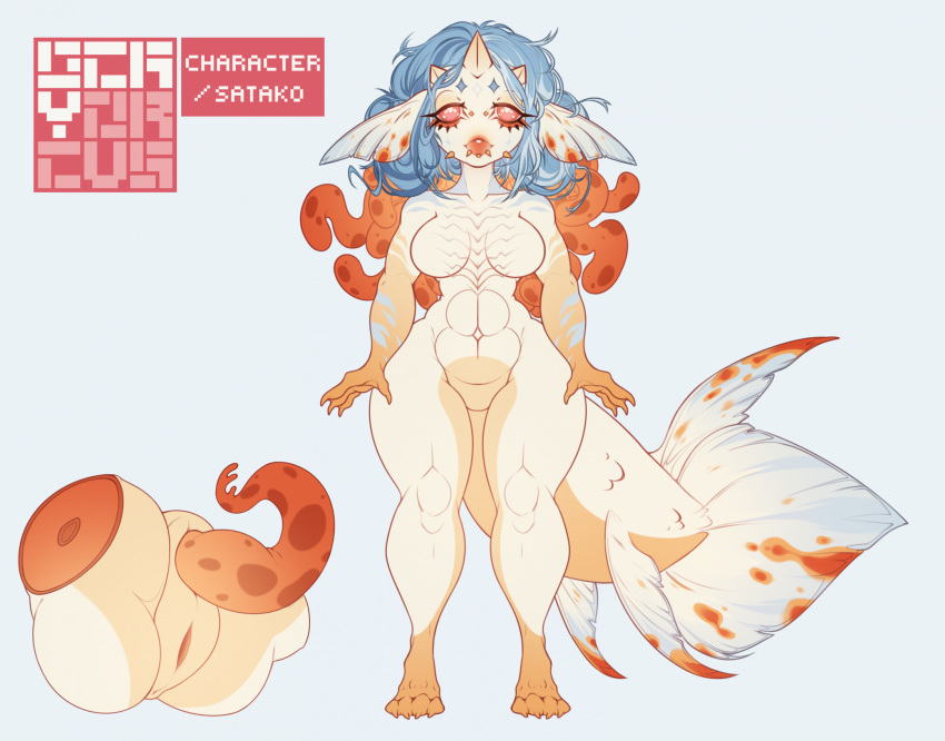 anthro breasts dcayorcus digital_media_(artwork) female fish genitals hair herm hi_res intersex marine model_sheet nude penis piercing pussy solo tail tentacles text wide_hips y2k_(graphic_design)