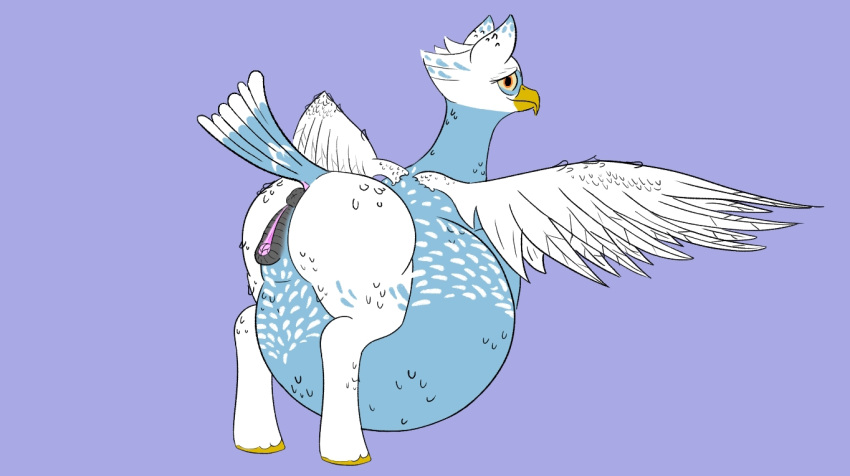 accipitrid accipitriform anatomically_correct anatomically_correct_genitalia animal_genitalia anus avian bird butt eagle equid equine equine_genitalia eris_(legends_of_chima) female feral genitals hasbro horse hybrid hyper hyper_pregnancy looking_at_viewer looking_back mammal markings my_little_pony obese overweight ponification pony pregnant raised_tail rear_view solo tail veiled_lioness wings
