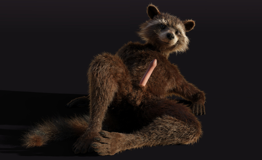 3d_(artwork) 5_fingers 5_toes absurd_res anthro balls biped black_nose blender_(software) brown_body brown_eyes brown_fur cheek_tuft claws cybernetics digital_media_(artwork) disney erection facial_markings facial_tuft feet finger_claws fingers fur genitals guardians_of_the_galaxy head_markings hi_res hybrid_genitalia hybrid_penis looking_at_viewer lying machine male mammal markings marvel mask_(marking) multicolored_body multicolored_fur nude nude_anthro nude_male on_back penis pink_penis plantigrade procyonid raccoon ring_(marking) ringtail rocket_raccoon rockyrcoon simple_background solo spread_legs spreading tail tail_markings toe_claws toes tuft whiskers white_ear_tips white_muzzle