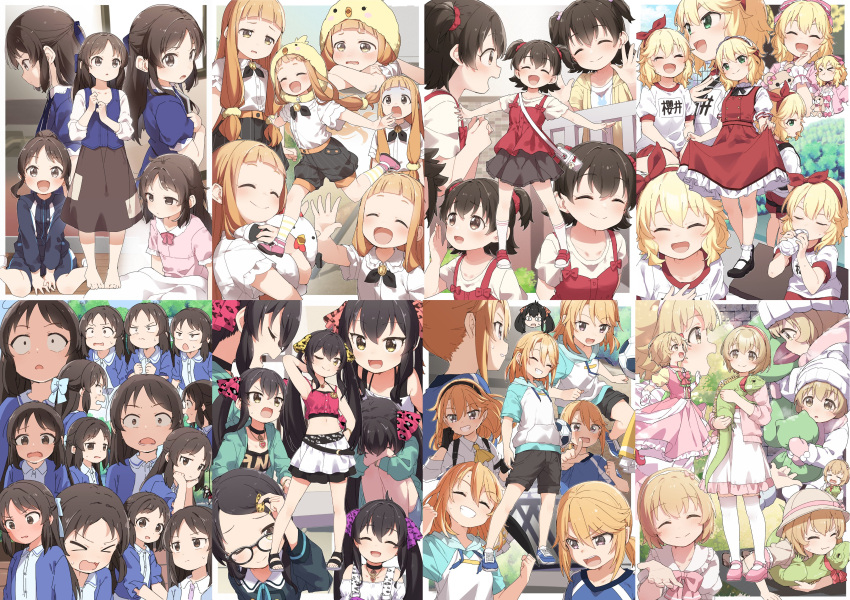 6+girls absurdres akagi_miria blonde_hair brown_hair collage expressions half_updo highres ichihara_nina idolmaster idolmaster_cinderella_girls idolmaster_cinderella_girls_u149 koga_koharu light_brown_hair low_tied_sidelocks matoba_risa multiple_girls multiple_views orange_hair sakurai_momoka stitched tachibana_arisu twintails two_side_up yukie_(kusaka_shi) yuuki_haru