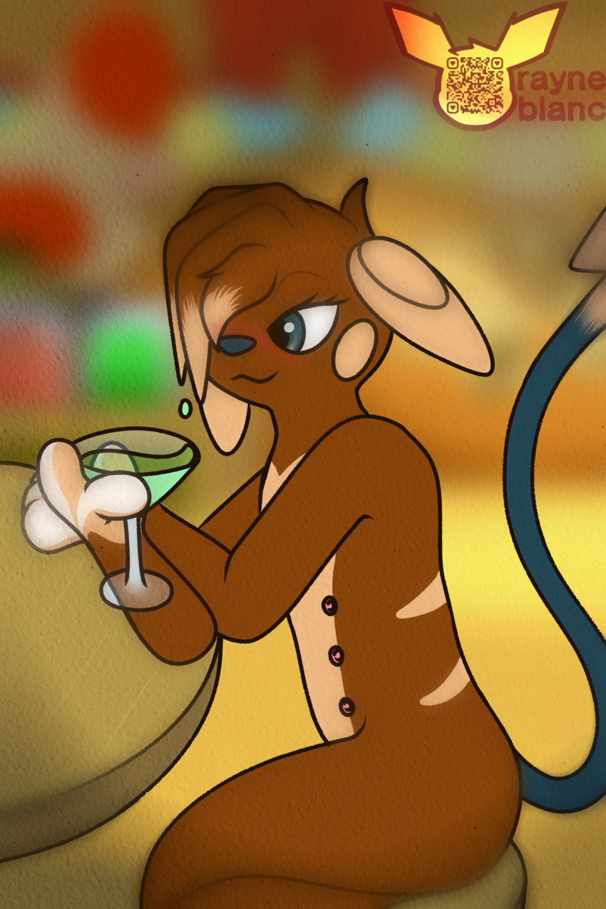 albinoraynedeer alcohol alolan_form alolan_raichu bangs beverage bonnie_the_raichu cocktail female generation_1_pokemon hi_res martini nintendo pokemon pokemon_(species) raichu regional_form_(pokemon) shiny_pokemon sitting_at_table spinda_caf&eacute; teats