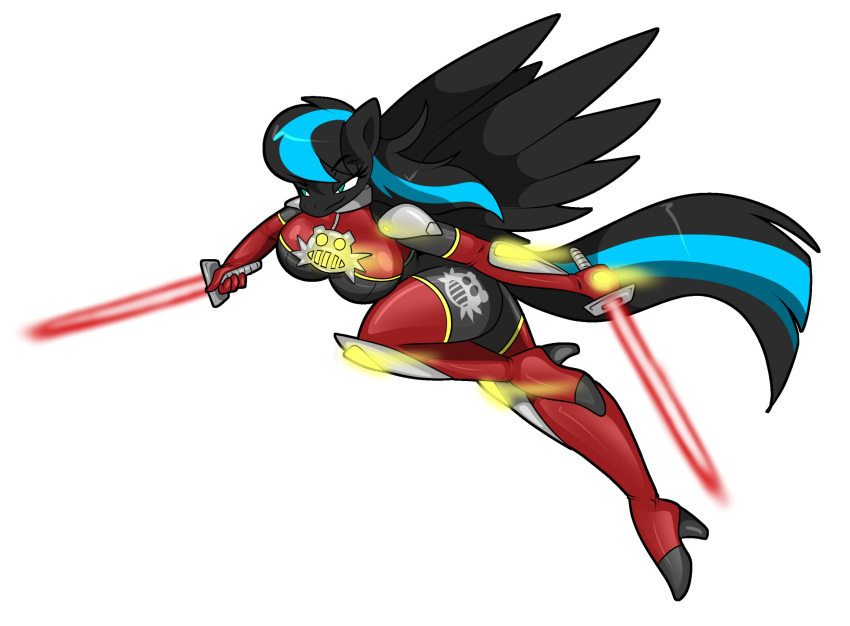 2023 4_fingers alpha_channel anthro big_breasts black_body black_hair black_latex black_wings blue_body blue_eyes blue_hair bodysuit breasts chaoscroc clothing collar eggman_empire eggman_logo equid equine female fingers footwear grey_collar hair half-closed_eyes hasbro hi_res high_heels holding_lightsaber latex latex_clothing latex_uniform lightsaber mammal melee_weapon multicolored_body multicolored_hair my_little_pony narrowed_eyes nightlight_aura pegasus red_latex skinsuit solo star_wars tight_clothing two_tone_body two_tone_bodysuit two_tone_hair uniform weapon wings yellow_glow