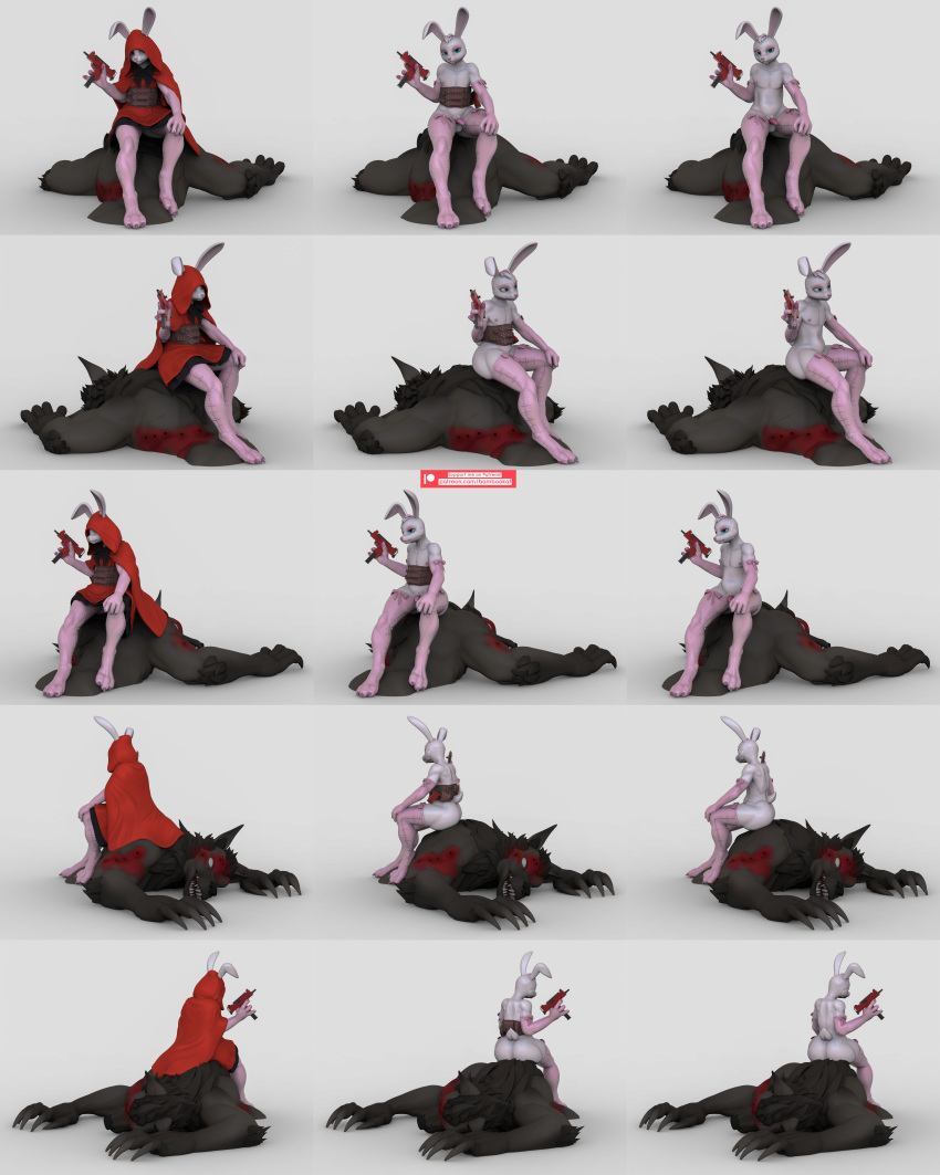 absurd_res anthro bambookat canid canine canis fairy_tales female hi_res huge_filesize lagomorph leporid little_red_riding_hood little_red_riding_hood_(copyright) mammal rabbit solo superabsurd_res wolf