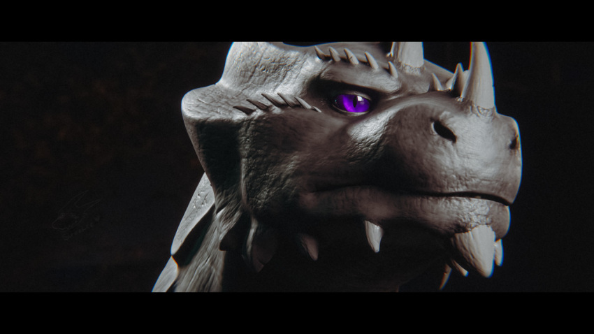 16:9 3d_(artwork) black_bars digital_media_(artwork) dragon feral horn letterbox purple_eyes scalie screelee widescreen