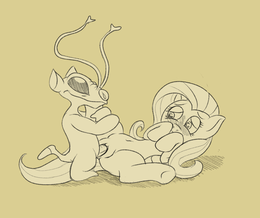 absurd_res alien anthro crossover disney duo equid equine experiment_(lilo_and_stitch) female feral feral_on_feral fluttershy_(mlp) friendship_is_magic hasbro hi_res holding_leg horse interspecies lilo_and_stitch lying male male/female mammal my_little_pony on_back penetration pony raised_leg sex sparky_(lilo_and_stitch) tabloi vaginal vaginal_penetration