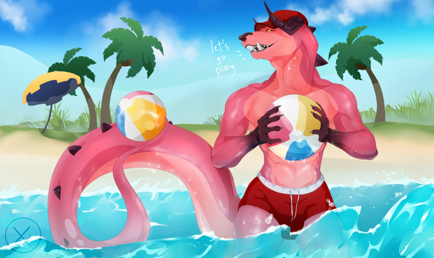 absurd_res anthro hi_res kobold male snorlaxk solo summer