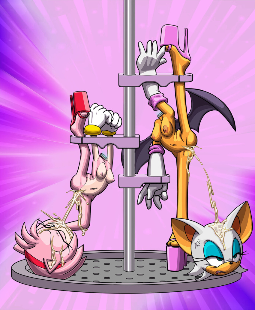 after_sex amy_rose angry annoyed bat bdsm bodily_fluids bondage bound breasts clothing cross-popping_vein cum cum_drip cum_on_face cum_splatter cum_squirting detachable detachable_head dripping duo e-ward eulipotyphlan female flexible footwear genital_fluids hedgehog hi_res high_heels humanoid leaking_cum legs_tied legs_up mammal nude pink_body platform_footwear platform_heels portal public_use rouge_the_bat sega sonic_the_hedgehog_(series) spread_legs spread_wings spreading wings yellow_body