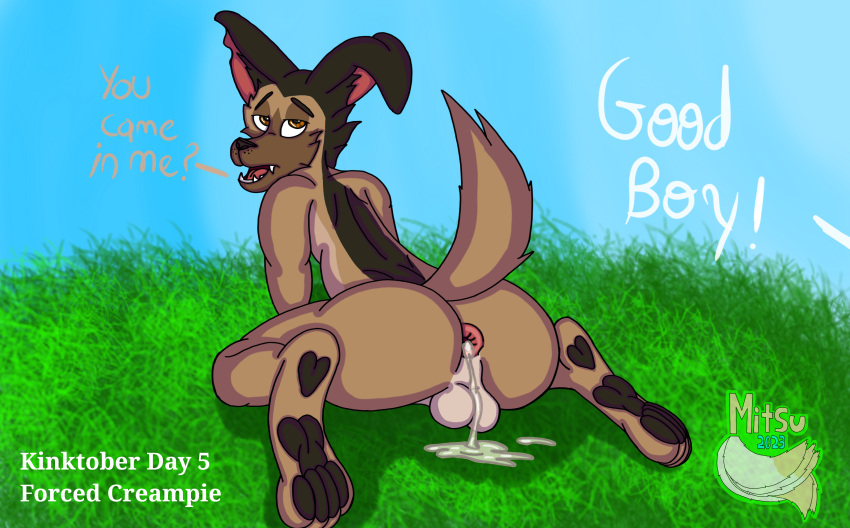 absurd_res all_dogs_go_to_heaven anal anthro bodily_fluids canid canine canis charlie_barkin cum cum_in_ass cum_inside domestic_dog domesticated_dog don_bluth genital_fluids german_shepherd herding_dog hi_res invalid_tag kink kinktober male mammal mitsuthesune nsfw outdoors_sex pastoral_dog solo