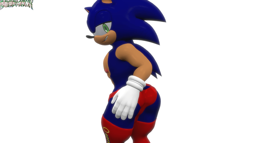 3d_(artwork) anthro big_butt butt clothing digital_media_(artwork) eulipotyphlan girly hedgehog legwear male male/male mammal partial_nudity sega sonic_the_hedgehog sonic_the_hedgehog_(series) source_filmmaker speedo swimwear thigh_highs