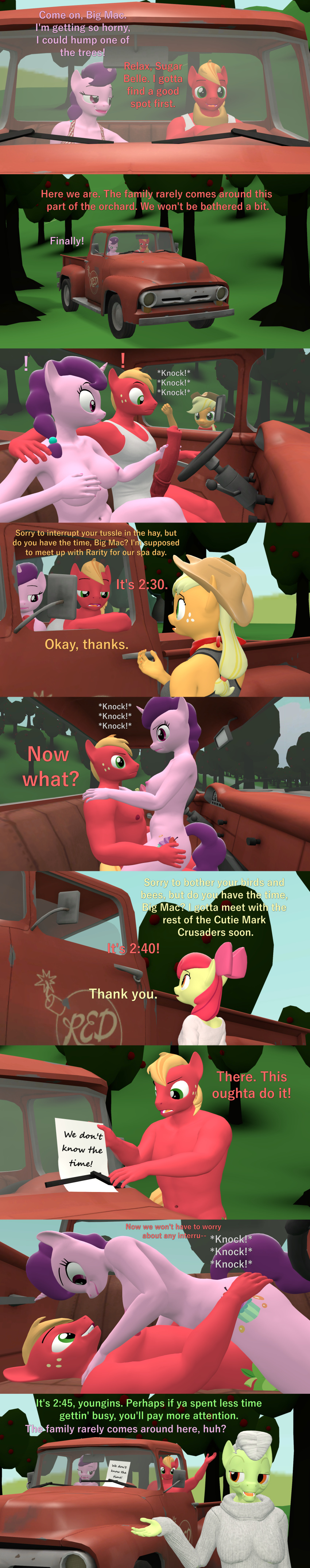 3d_(artwork) absurd_res age_difference anthro anthro_on_anthro anthro_penetrated anthro_penetrating anthro_penetrating_anthro apple_bloom_(mlp) applejack_(mlp) big_macintosh_(mlp) breasts brother brother_and_sister clothed clothing cowboy_hat digital_media_(artwork) elderly_female equid equine female female_penetrated friendship_is_magic granny_smith_(mlp) hasbro hat headgear headwear hi_res horn long_image male male/female male_penetrating male_penetrating_female mammal my_little_pony nipples nude older_female older_male papadragon69 penetration sex sibling sister sugar_belle_(mlp) tall_image truck_(vehicle) unicorn vehicle younger_female