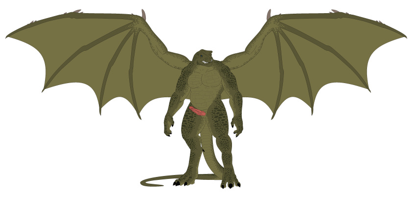 abs absurd_res alien andromorph anthro barefoot bat_wings biceps big_penis blue_eyes claws digitigrade dragon fangs feet genitals green_body green_skin hi_res intersex long_tail male membrane_(anatomy) membranous_wings model_sheet musclegut muscular muscular_arms muscular_thighs nude pecs penis reptile sargorn scales scalie solo tail teeth toes wings