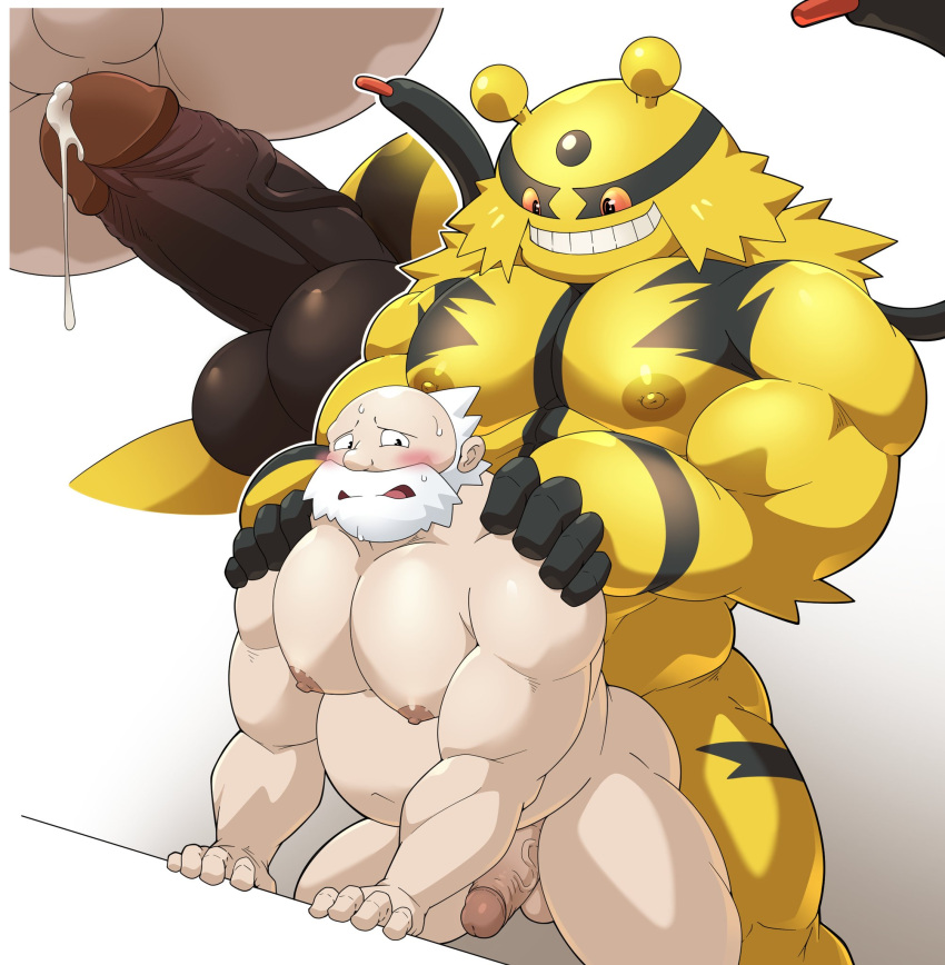 2023 abs anthro balls beard big_dom_small_sub big_muscles big_nipples big_pecs big_penis black_body black_fur blush bodily_fluids cum cum_drip doggystyle dominant dominant_anthro dominant_male dripping duo ejaculation electivire erection facial_hair from_behind_position fur generation_4_pokemon genital_fluids genitals grin gym_leader hair hi_res holding_partner human human_on_anthro imminent_anal interspecies larger_anthro larger_male looking_pleasured maldu male male/male mammal multicolored_body multicolored_fur musclegut muscular muscular_anthro muscular_human muscular_male nintendo nipples nude open_mouth pecs penis pokemon pokemon_(species) pokephilia sex size_difference smaller_human smaller_male smile striped_body striped_fur stripes submissive submissive_human submissive_male sweat teeth wattson_(pokemon) white_hair yellow_body yellow_fur