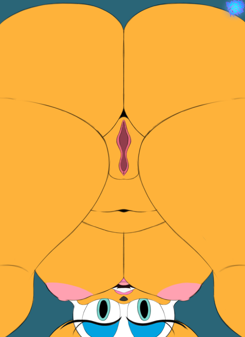anthro bat below_view big_breasts big_butt breasts butt darkandlife2 eyebrows female flat_colors genitals hi_res mammal nipples nude pussy rear_view rouge_the_bat sega solo sonic_the_hedgehog_(series) spread_legs spreading teeth thick_eyebrows thick_thighs