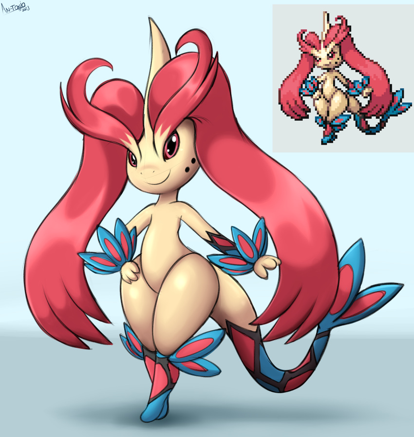 absurd_res ambiguous_gender an-tonio anthro digital_media_(artwork) fakemon fusion generation_3_pokemon generation_4_pokemon hi_res hybrid lopunny milotic nintendo pokemon pokemon_(species) pokemon_fusion simple_background solo tail