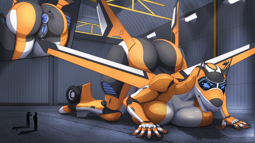 aircraft airplane andromorph anthro anus big_breasts breasts butt clitoris female genitals hi_res humanoid intersex living_aircraft living_machine living_vehicle machine not_furry nude pussy roder smile solo spread_anus spreading tongue vehicle wings