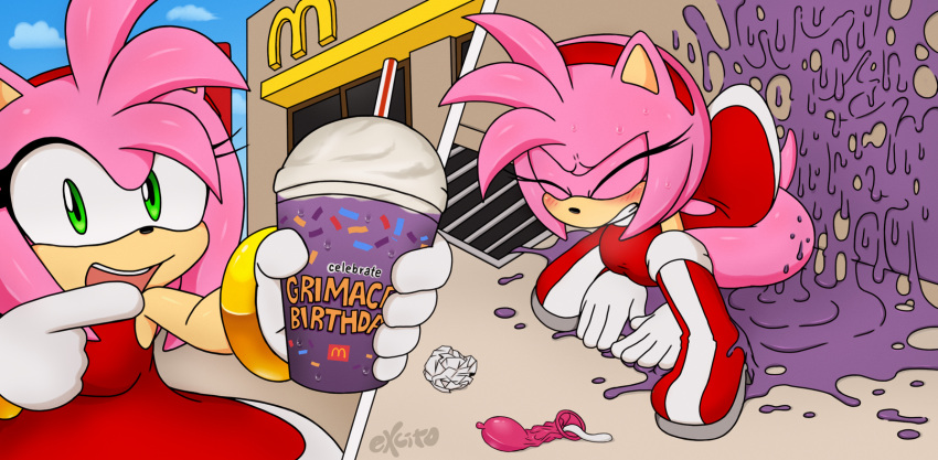 amy_rose condom diarrhea eulipotyphlan excito feces female grimace_birthday_shake hedgehog hi_res mammal meme public_humiliation sega sexual_barrier_device sonic_the_hedgehog_(series)